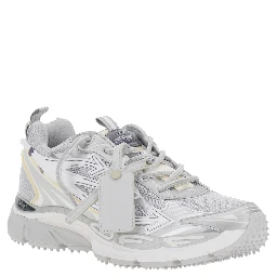 Be Right Back Gray Sneakers with Mesh Inserts and Arrow Detail on the Side in Leather and Tech Fabric for Men