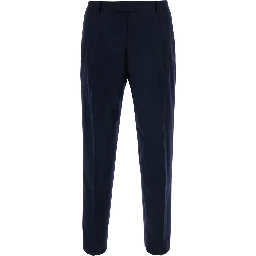 Blue Pants with semi-elasticated waist in wool Blend men