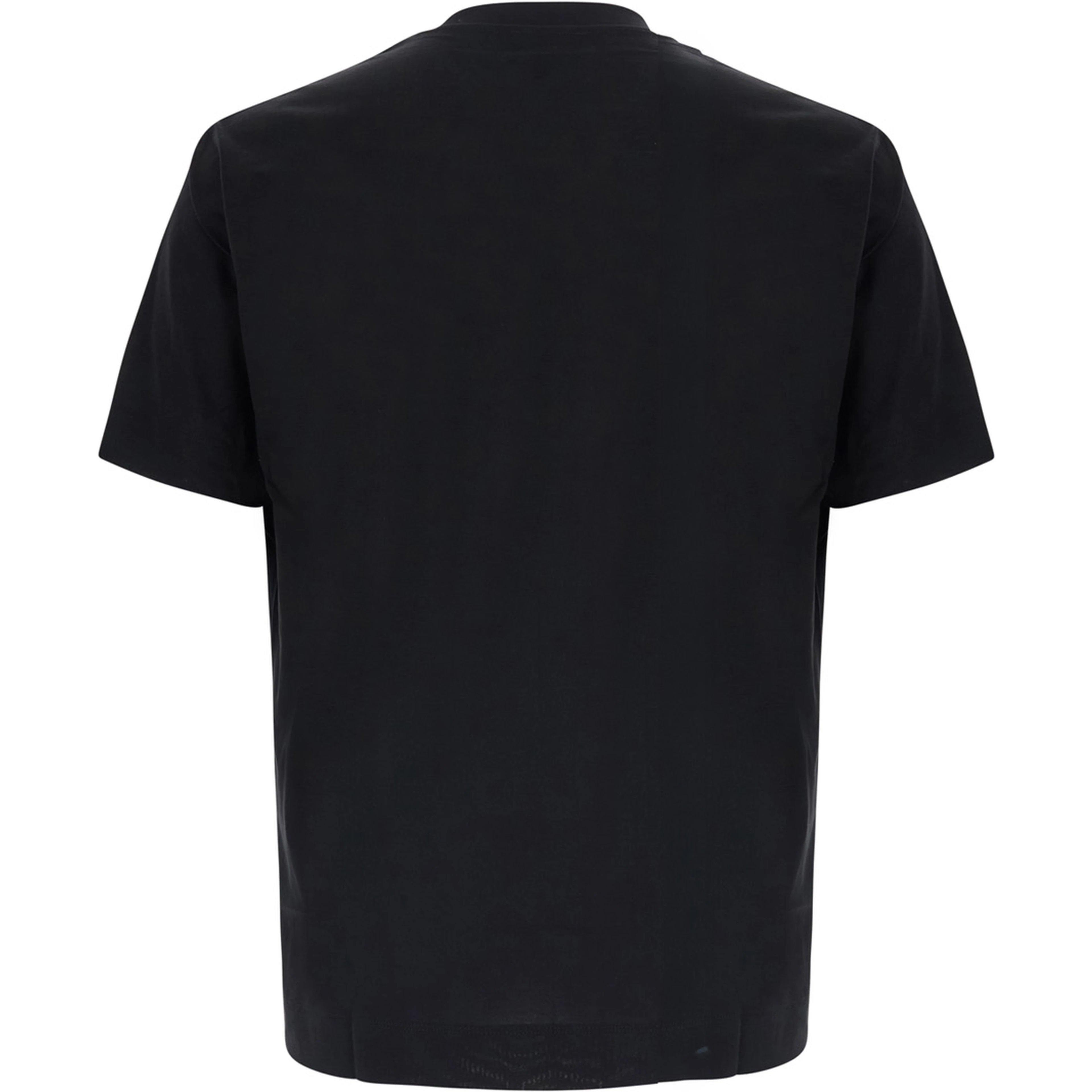 black T-shirt with printed logo on the front in cotton for Men