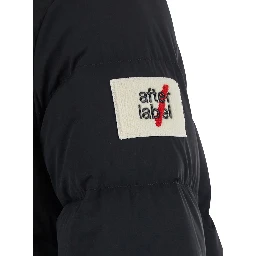 LEVI Black Down jacket with zip and logo patch on the sleeve in Tech Fabric women