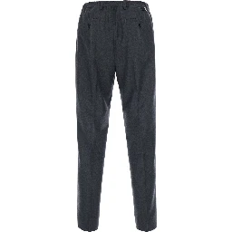 Grey Pants with semi-elasticated waist in wool Blend men