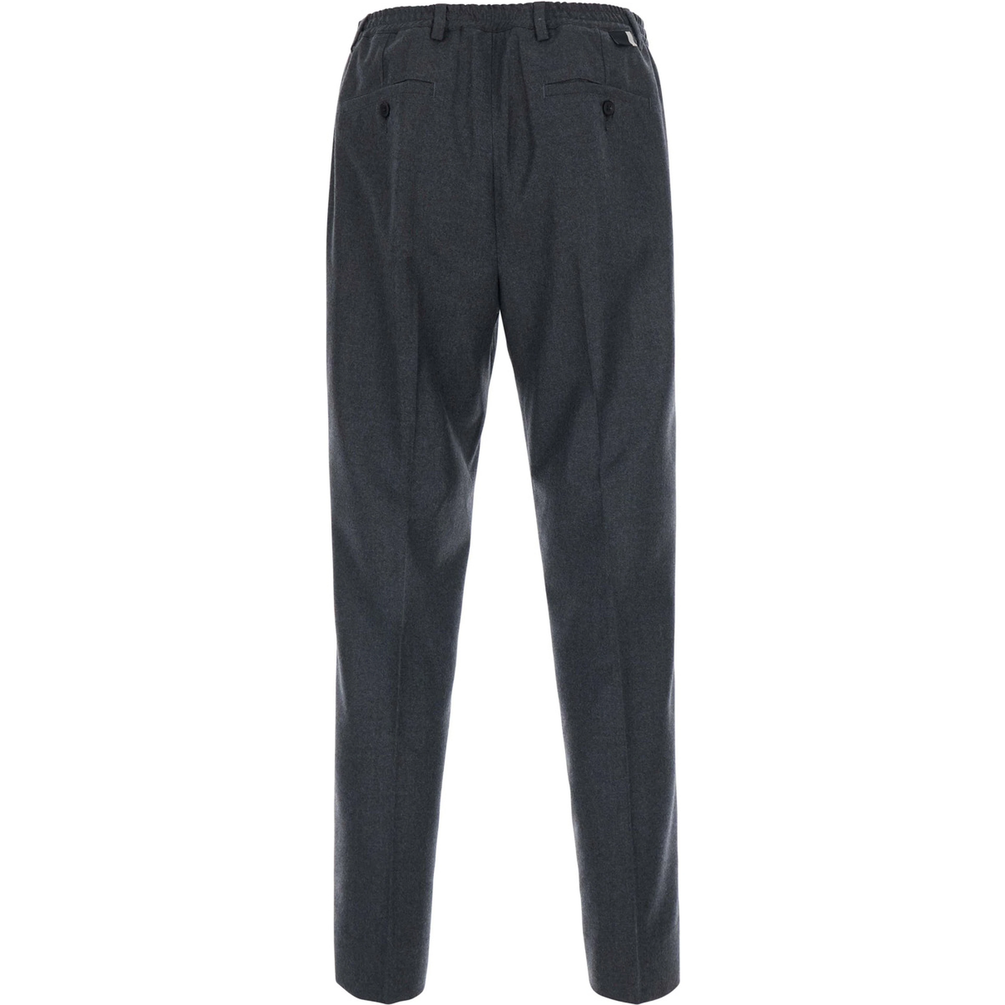 Grey Pants with semi-elasticated waist in wool Blend men