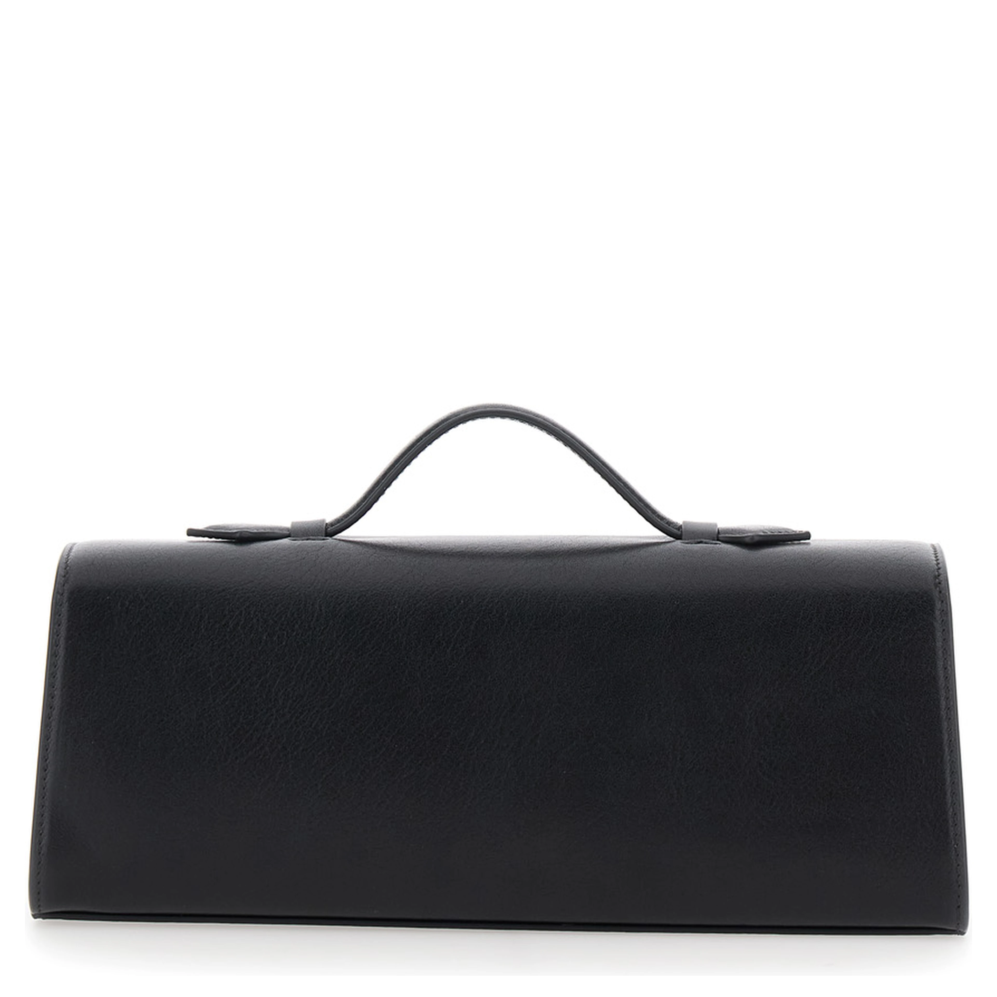 Slim Symmetry Clutch in black vintage leather for women