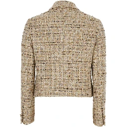 LUREX SHORT BOUCLE JACKET with bouclé details and pockets Beige woman