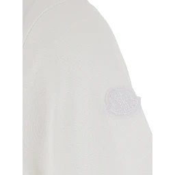White T-shirt with logo on the front and logo patch on the sleeve in cotton for men