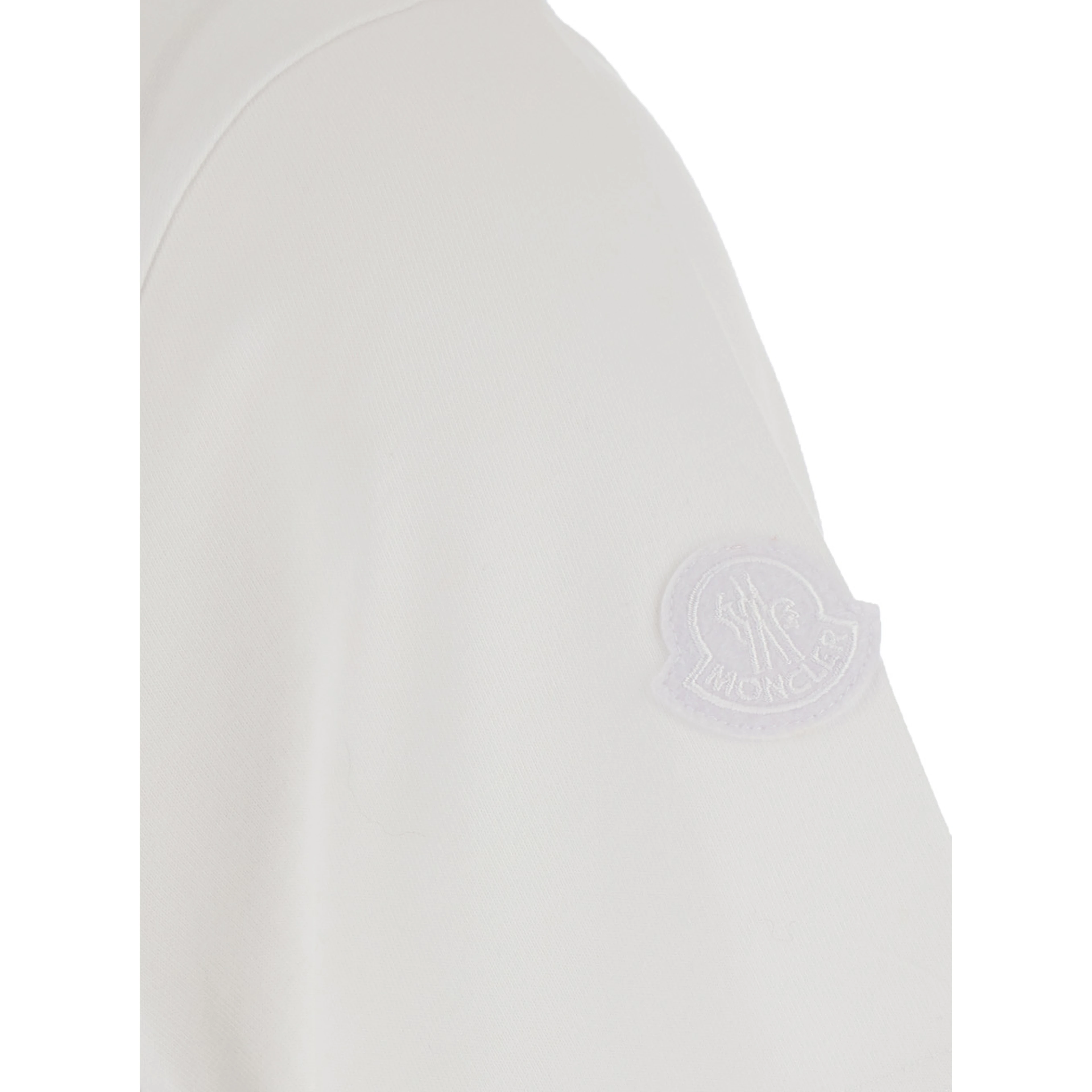 White T-shirt with logo on the front and logo patch on the sleeve in cotton for men