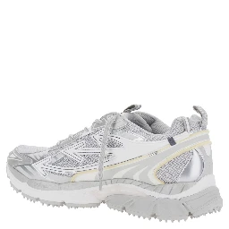 Be Right Back Gray Sneakers with Mesh Inserts and Arrow Detail on the Side in Leather and Tech Fabric for Men