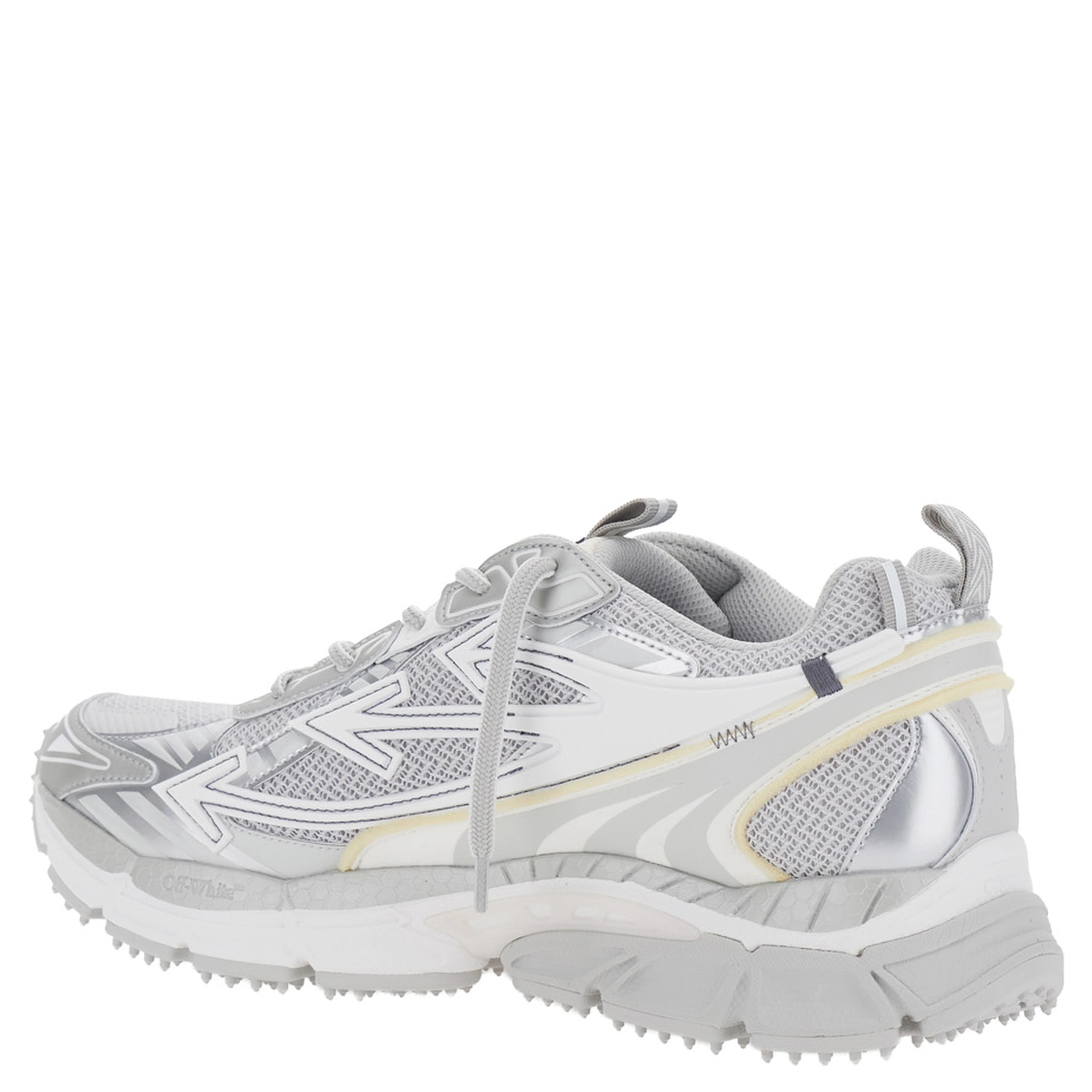Be Right Back Gray Sneakers with Mesh Inserts and Arrow Detail on the Side in Leather and Tech Fabric for Men