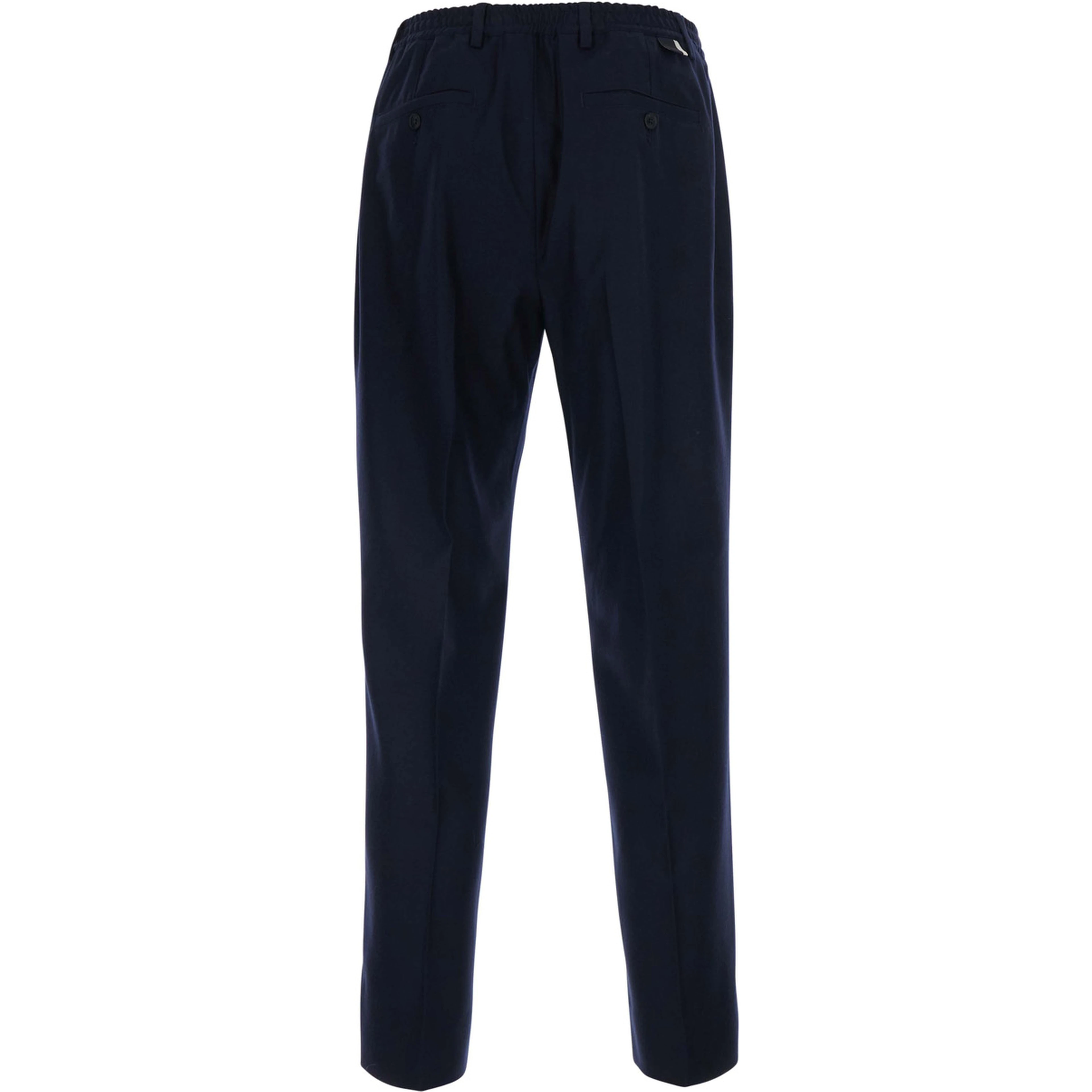 Blue Pants with semi-elasticated waist in wool Blend men