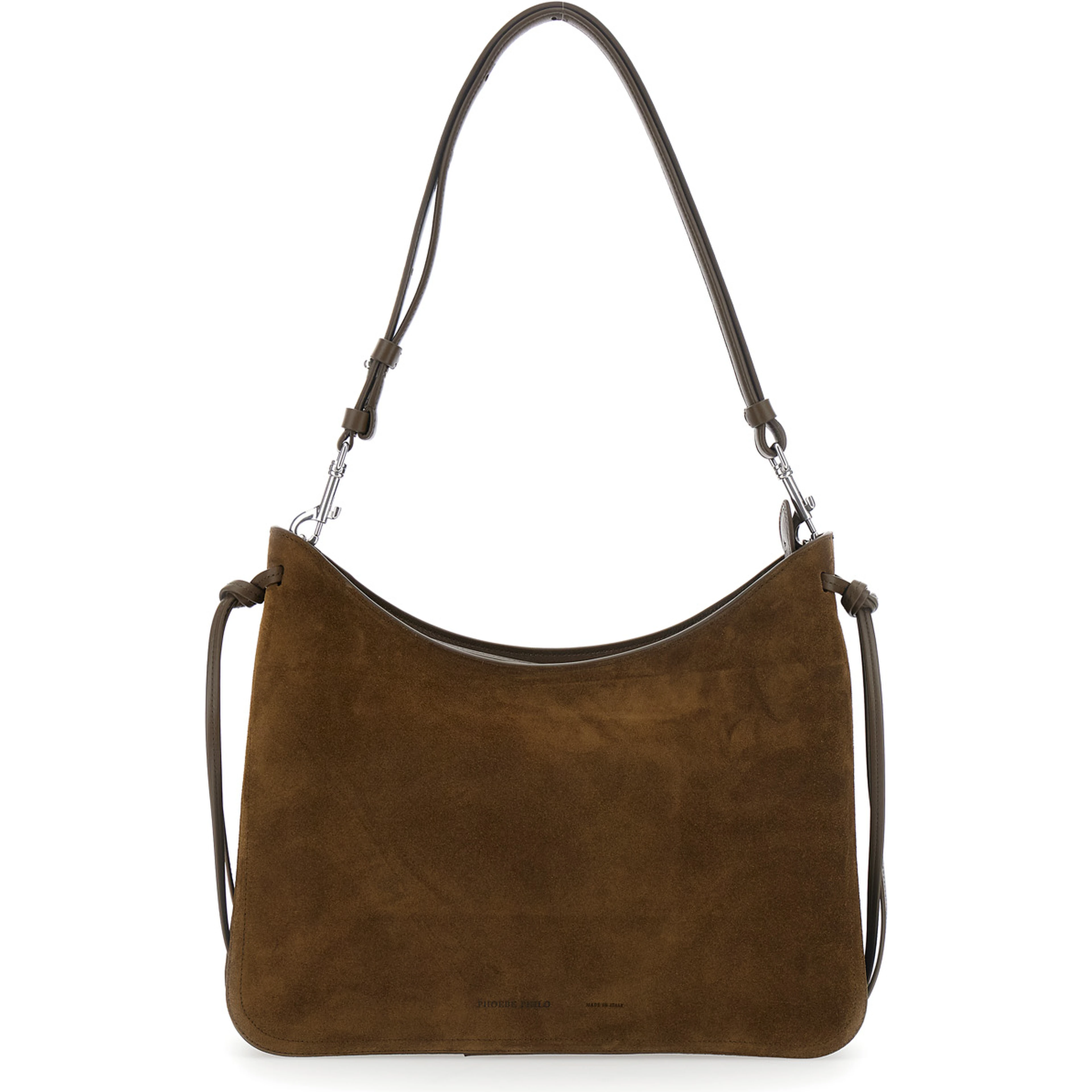 Gig Brown Medium Shoulder bag with Adjustable and Removable Strap and Adjustable Belt in Suede for Women