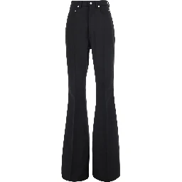 Bolan Bootcut Black Wide Leg Pants in Cotton for Women