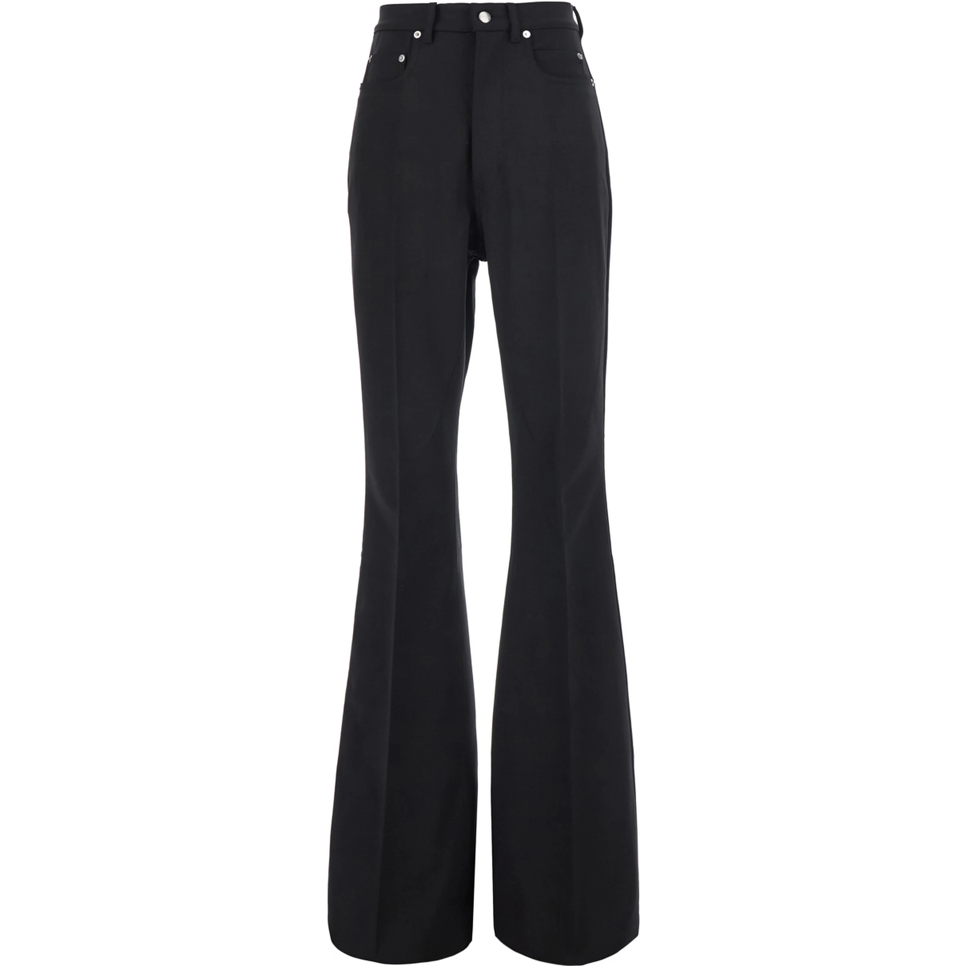 Bolan Bootcut Black Wide Leg Pants in Cotton for Women