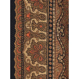 EIKI black Blouse with V-neck and all-over print in silk for women