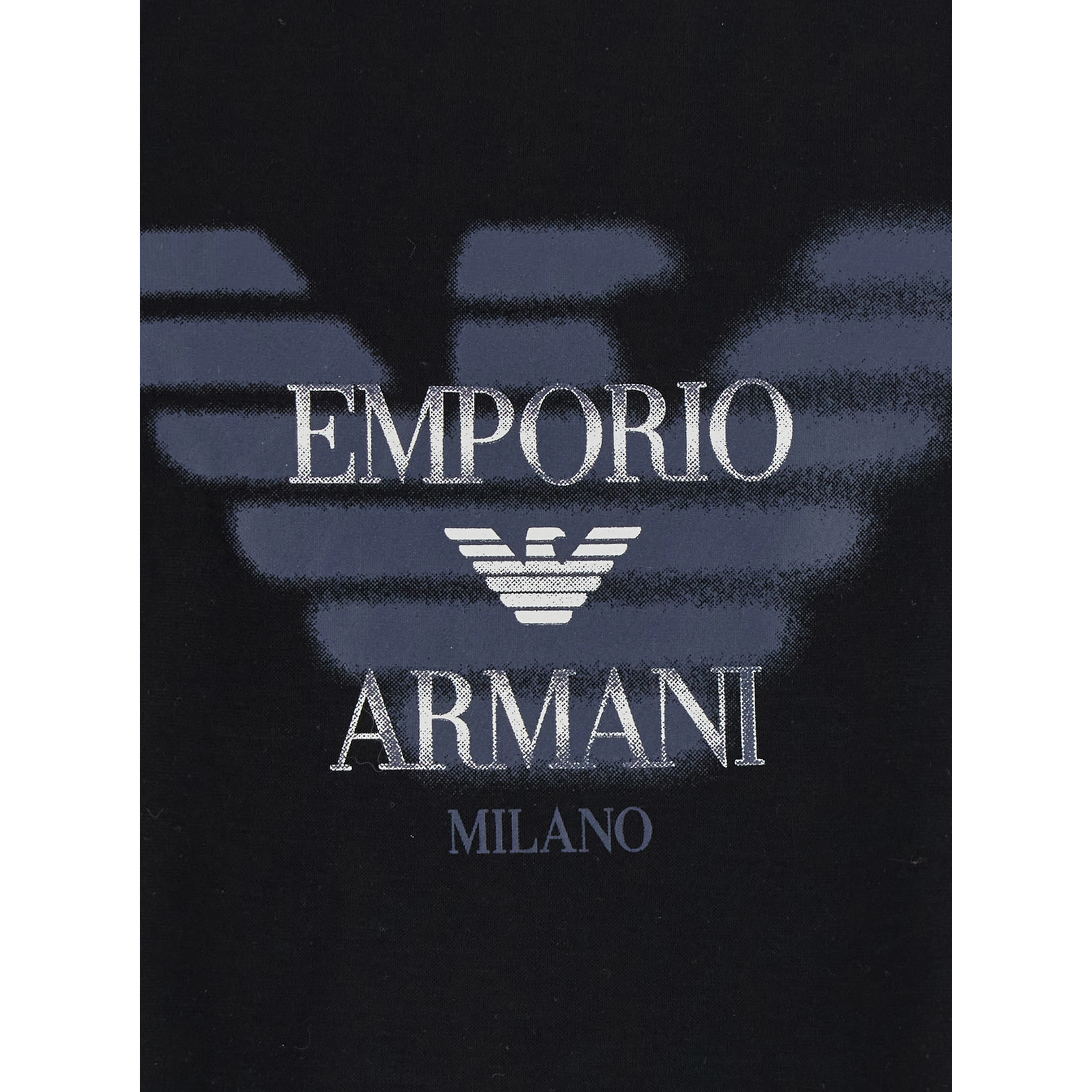 black T-shirt with printed logo on the front in cotton for Men