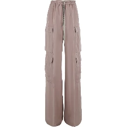 Belas Pink Cargo Pants with elasticated waistband and drawstring and cargo pockets in Blend viscose for women