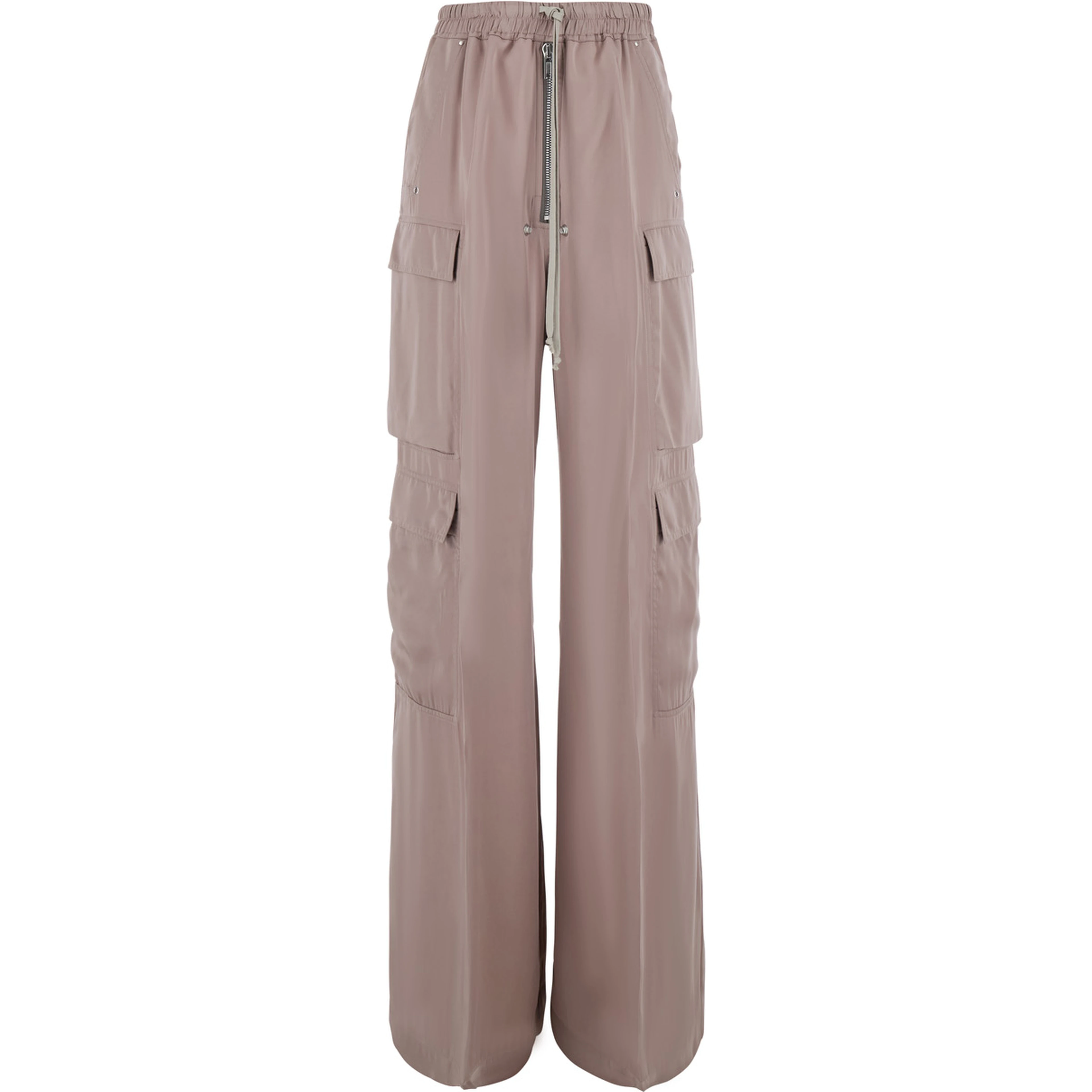 Belas Pink Cargo Pants with elasticated waistband and drawstring and cargo pockets in Blend viscose for women