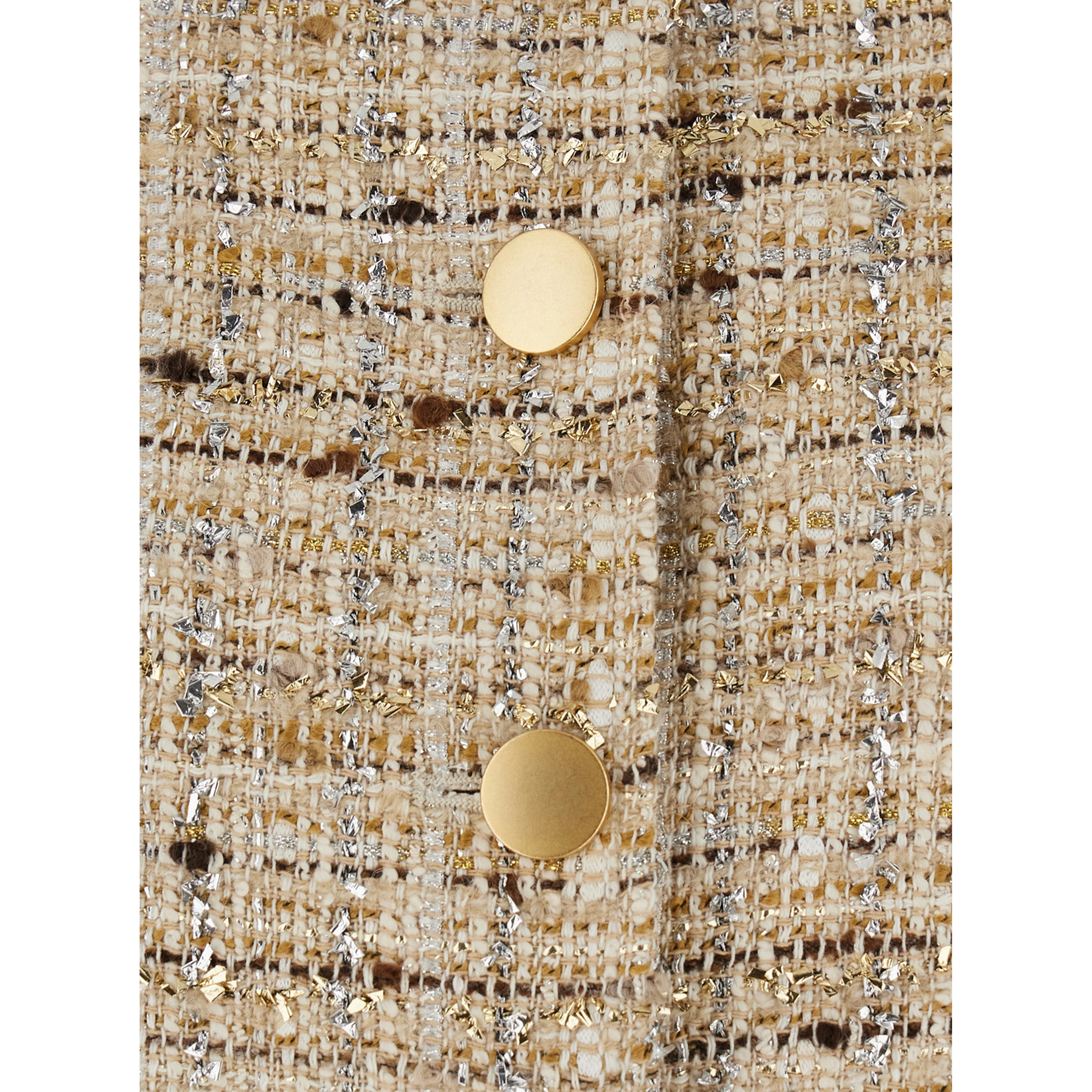 LUREX SHORT BOUCLE JACKET with bouclé details and pockets Beige woman