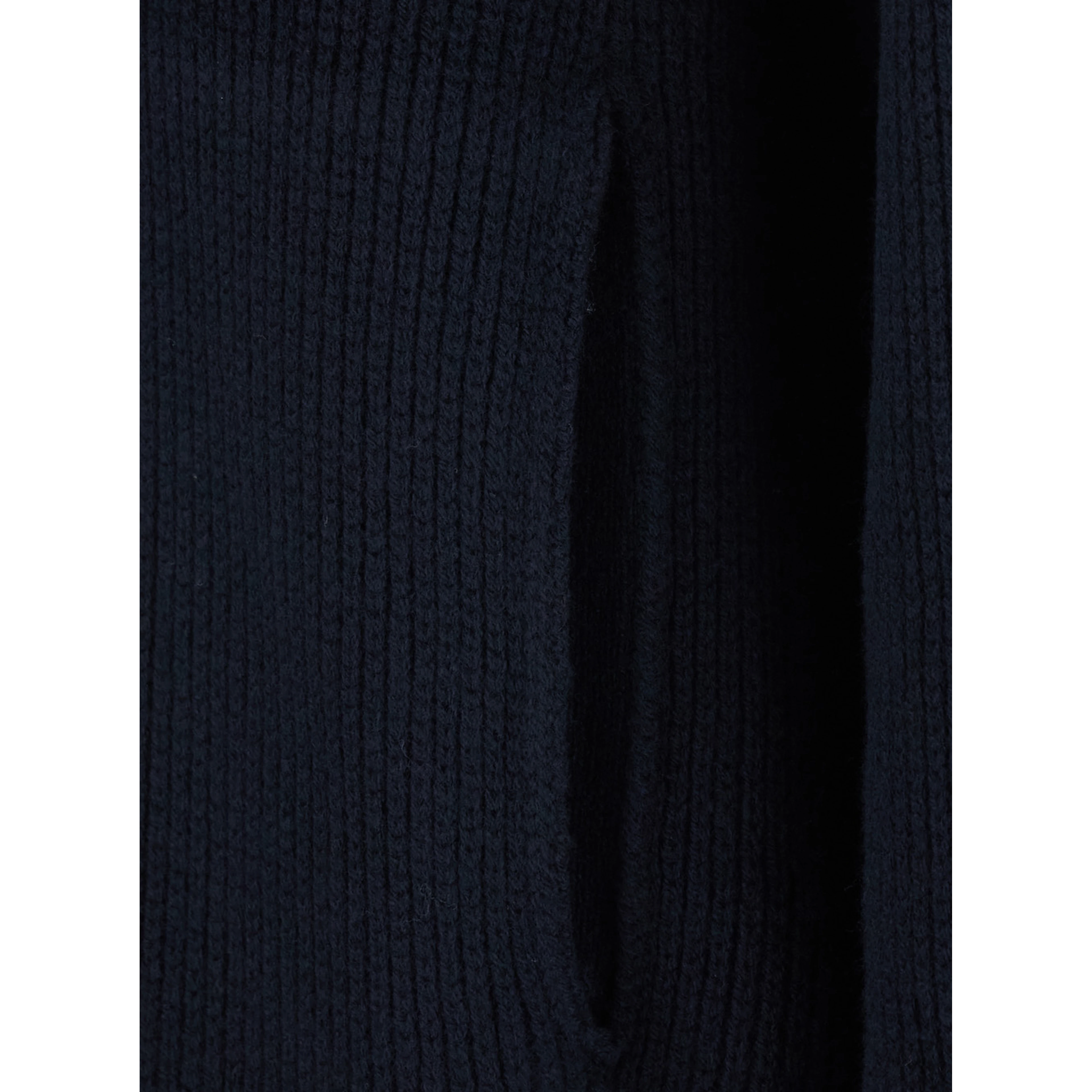 Blue Ribbed Sweater with High Collar and Zip Closure in Wool for Men