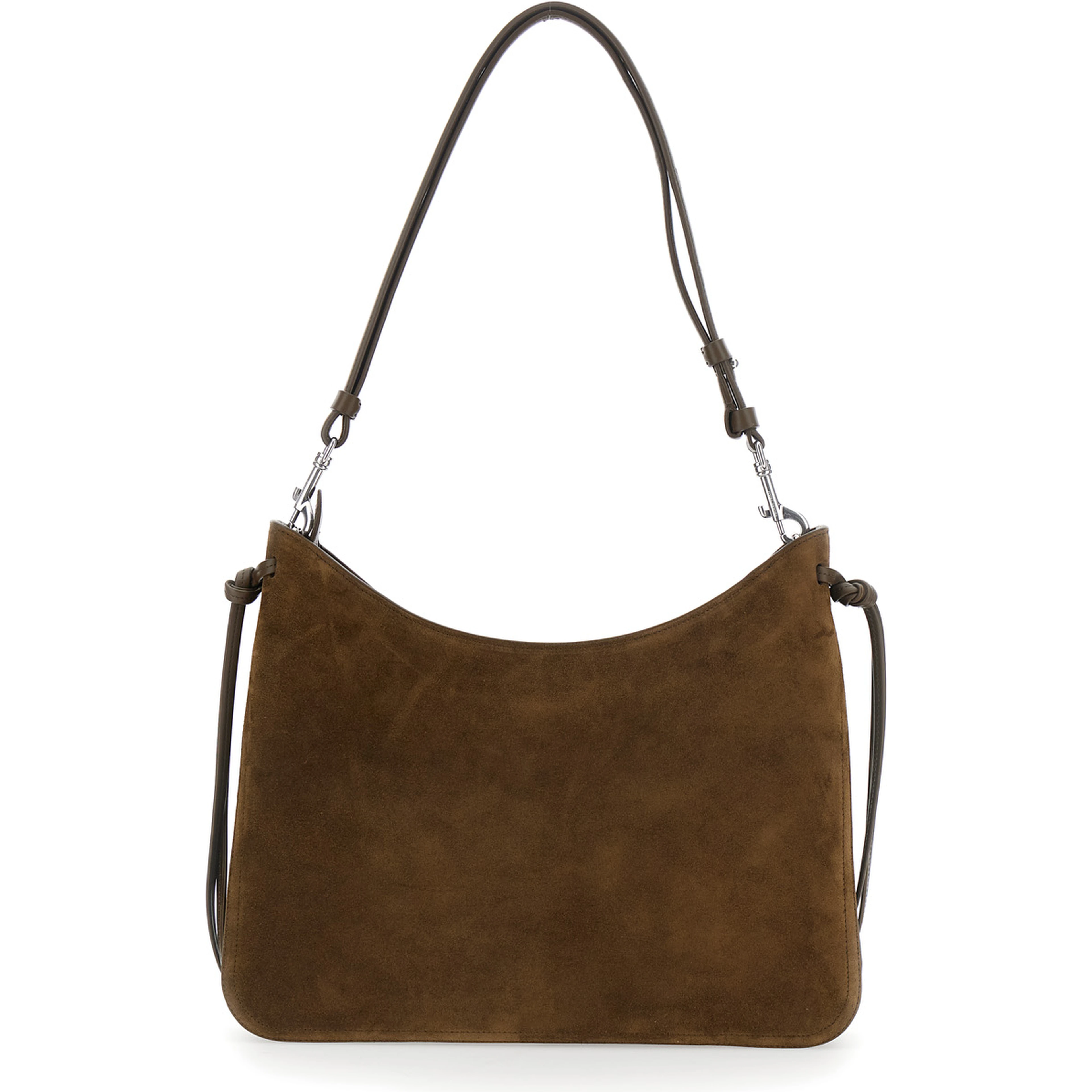 Gig Brown Medium Shoulder bag with Adjustable and Removable Strap and Adjustable Belt in Suede for Women