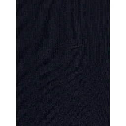 Blue Crew Neck Sweater with Knit Design in Cotton for Men