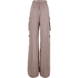 Belas Pink Cargo Pants with elasticated waistband and drawstring and cargo pockets in Blend viscose for women