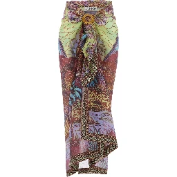 Lido Skirt with multicolored print and Tech Fabric, multicolor, woman