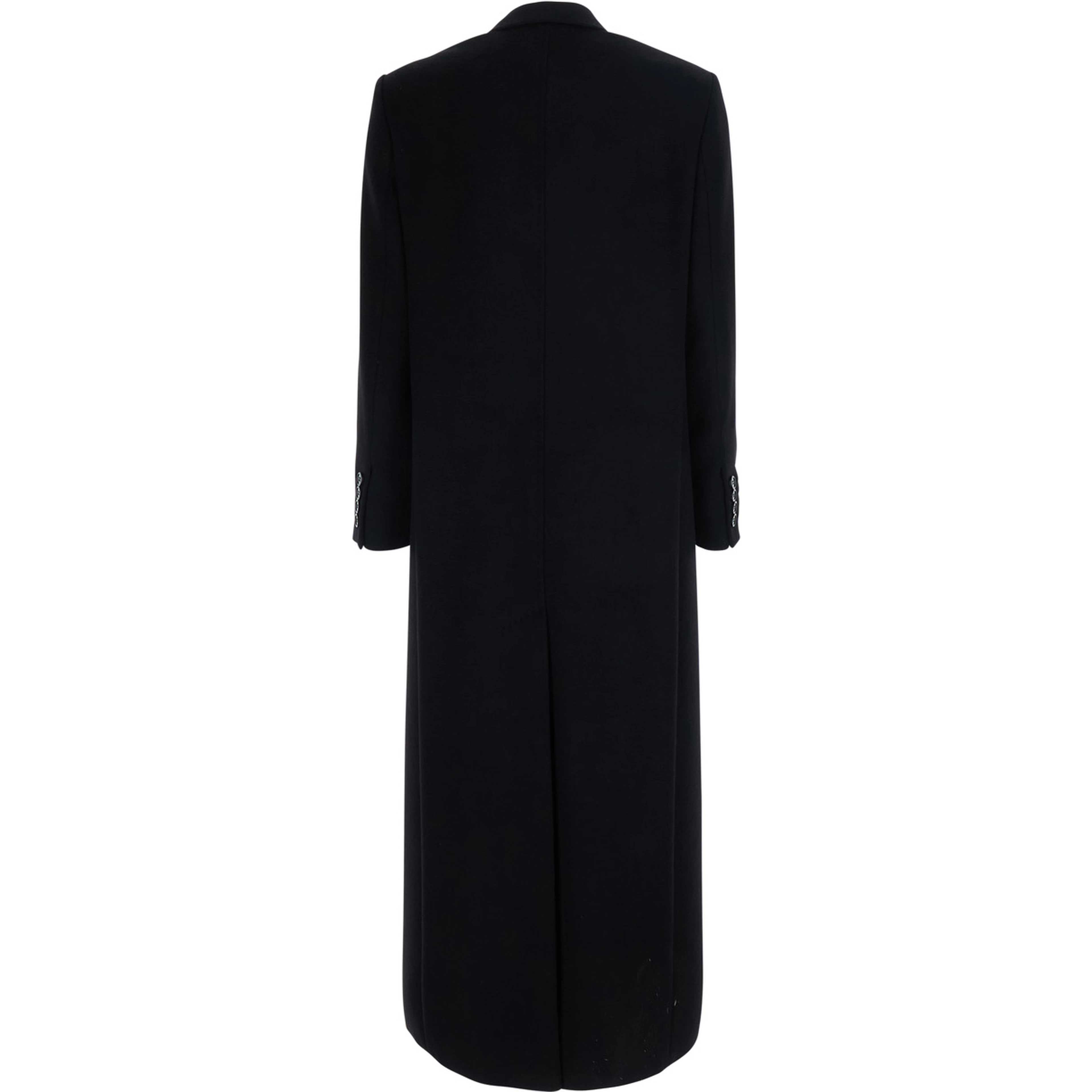 EFFIGE black Double-breasted coat with wide lapels in wool for women