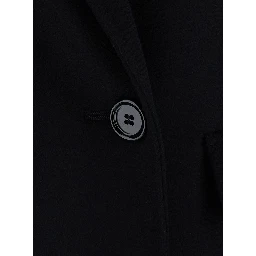 EFFIGE black Double-breasted coat with wide lapels in wool for women