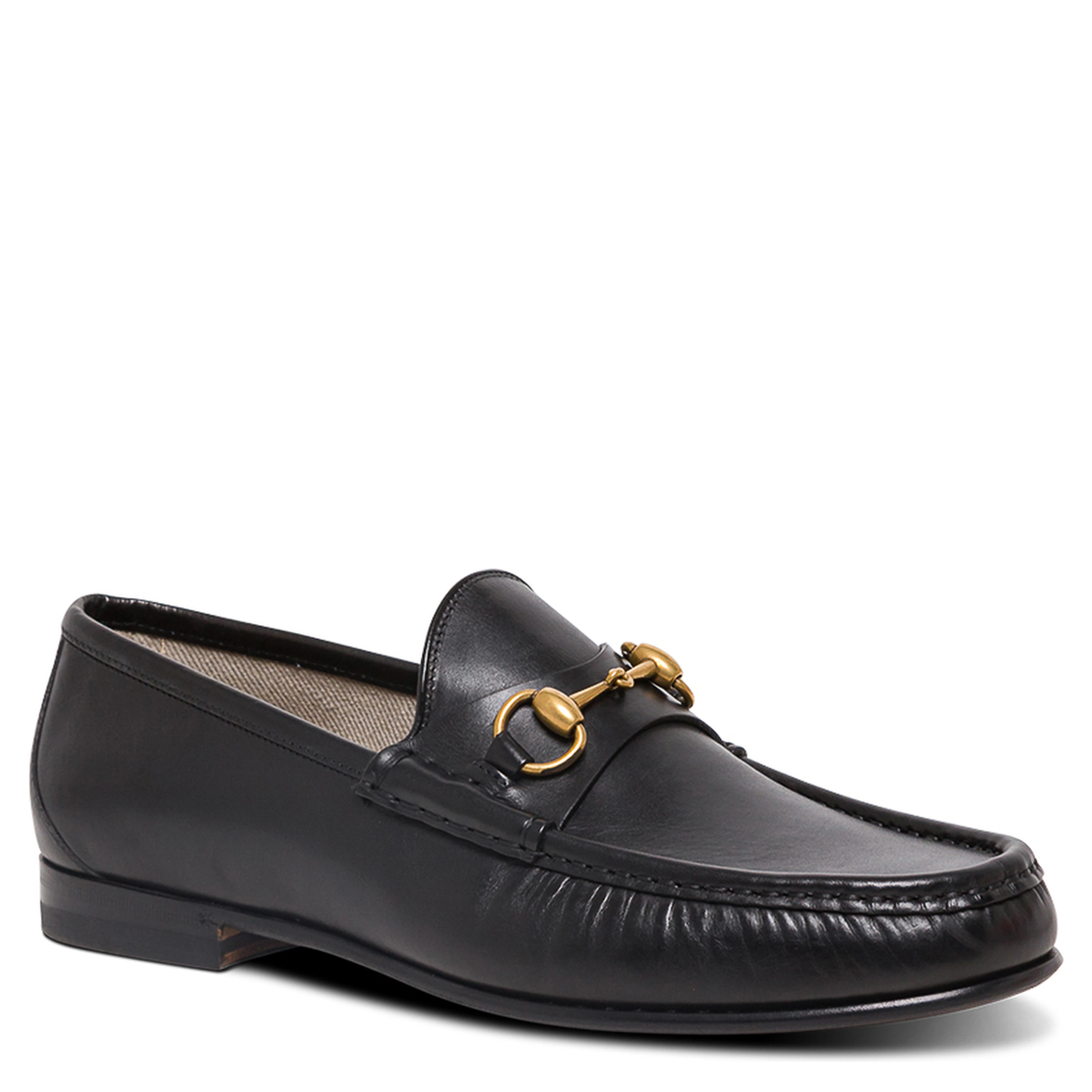 Loafers with Leather Clamp Detail Black Men