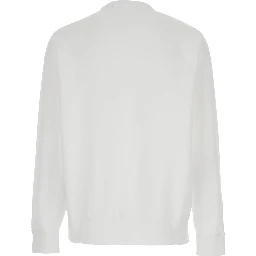 Crewneck Sweatshirt with Pony Embroidery on the Front in Stretch Cotton White Men