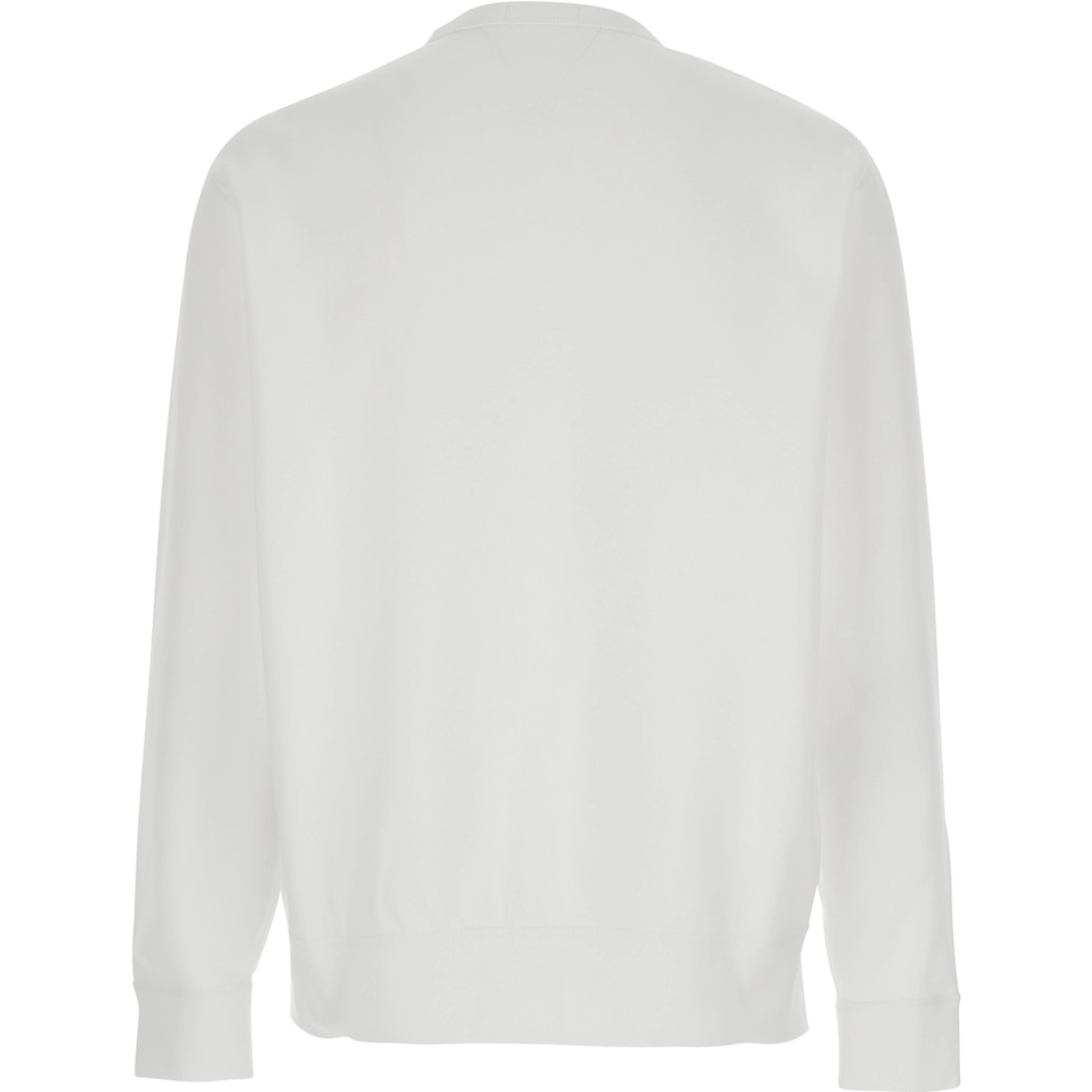 Crewneck Sweatshirt with Pony Embroidery on the Front in Stretch Cotton White Men