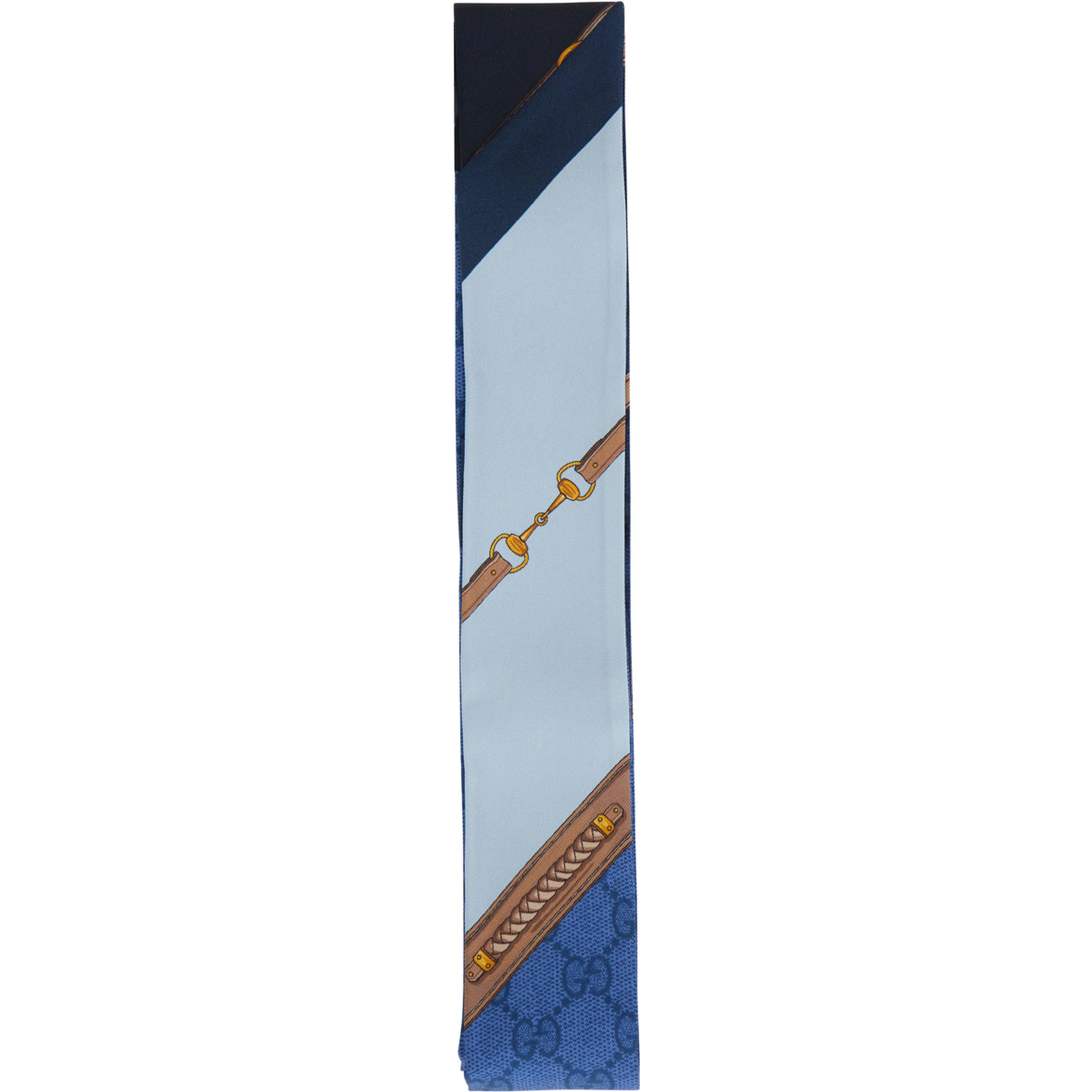 Blue Scarf with All-Over Print in GG Silk for Women