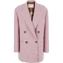 Nomade Pink Double-breasted Jacket with Peak revers in Blend Wool for Women