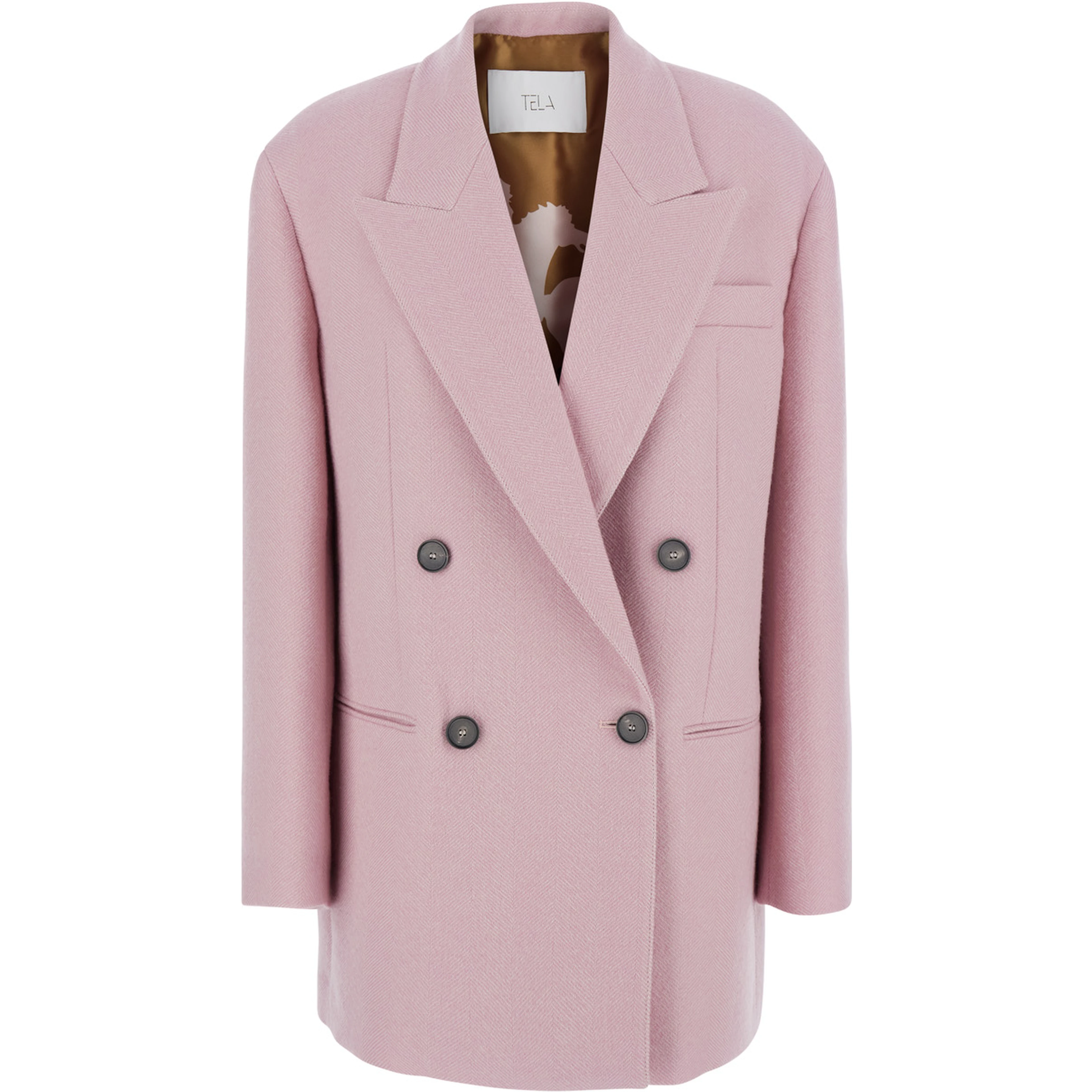 Nomade Pink Double-breasted Jacket with Peak revers in Blend Wool for Women