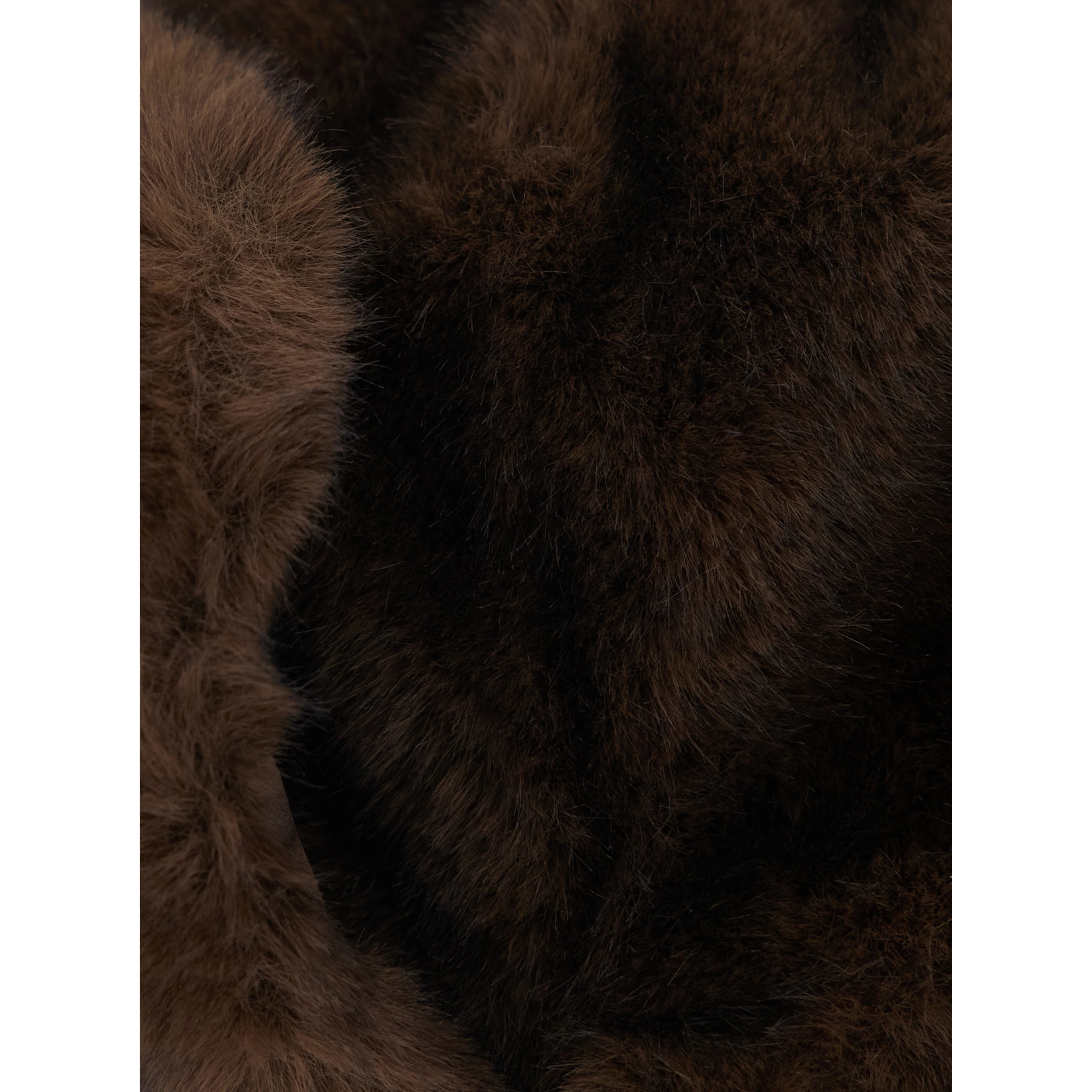 Brown Beanie with Adjustable Drawstring in Fur for Women