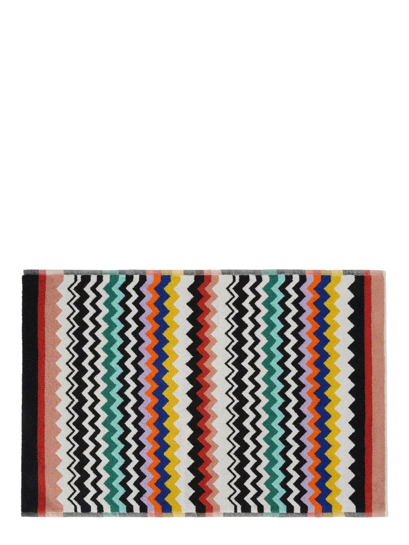 multicolor Bath mat with zigzag motif in cotton home