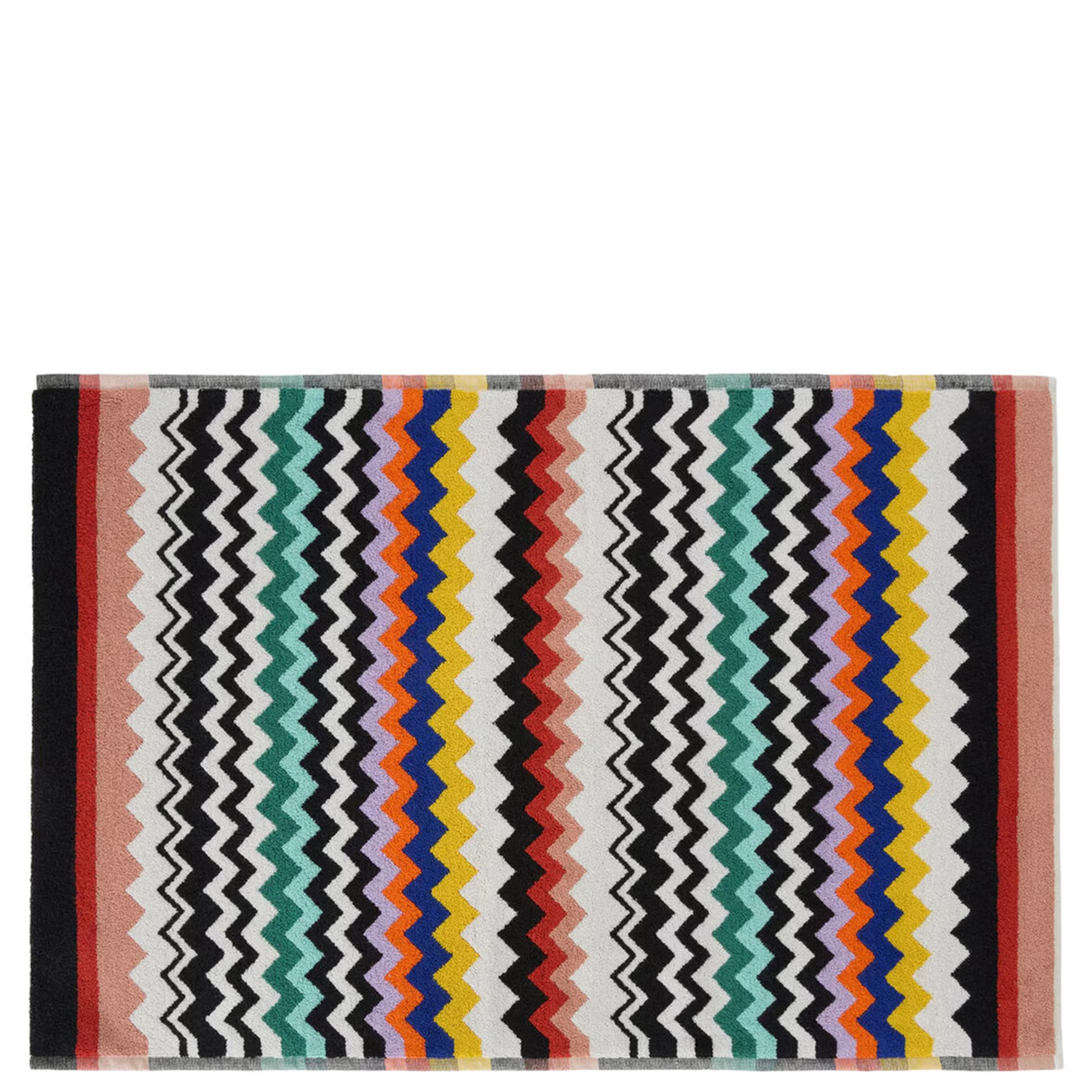 multicolor Bath mat with zigzag motif in cotton home