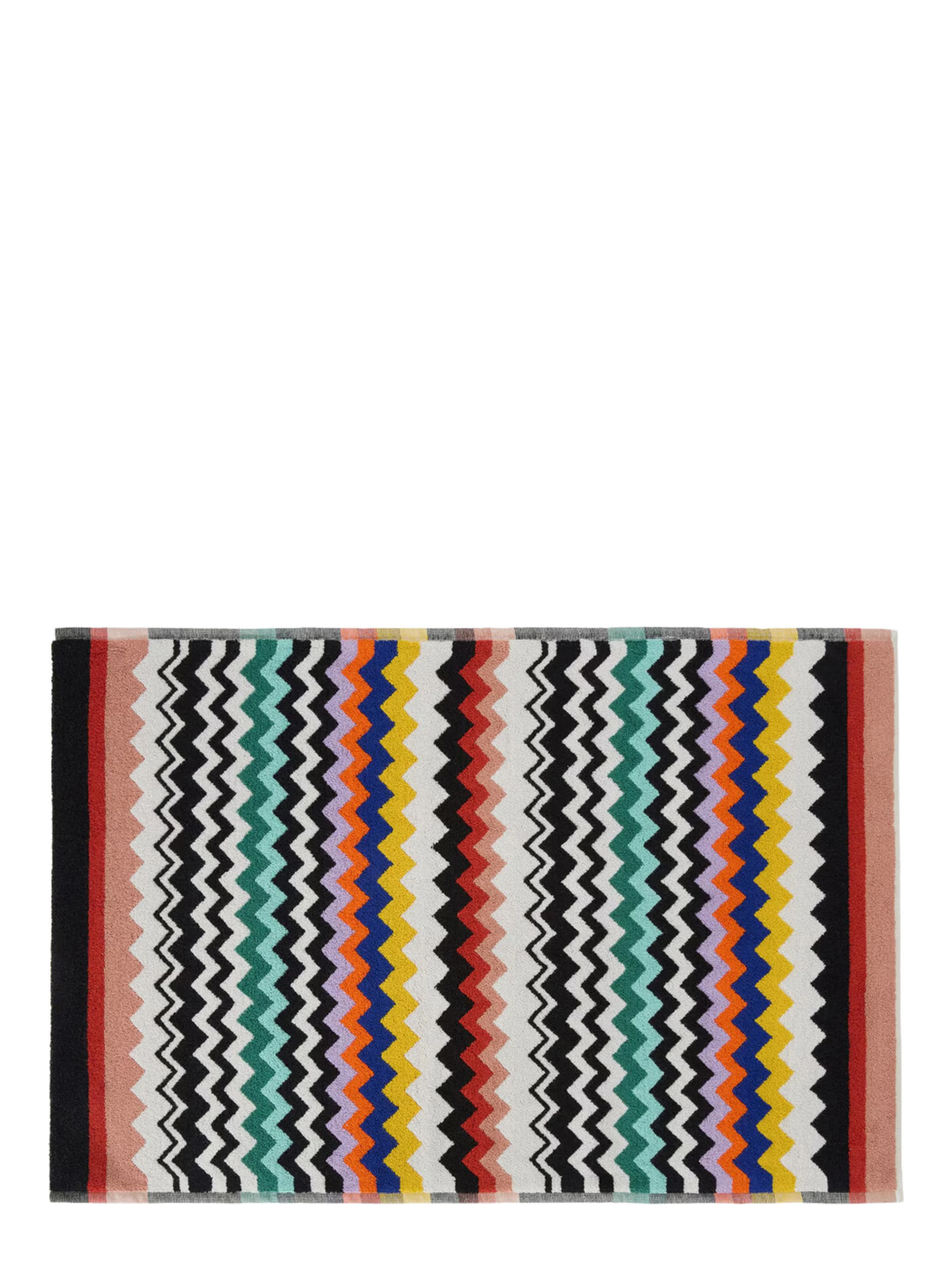 multicolor Bath mat with zigzag motif in cotton home
