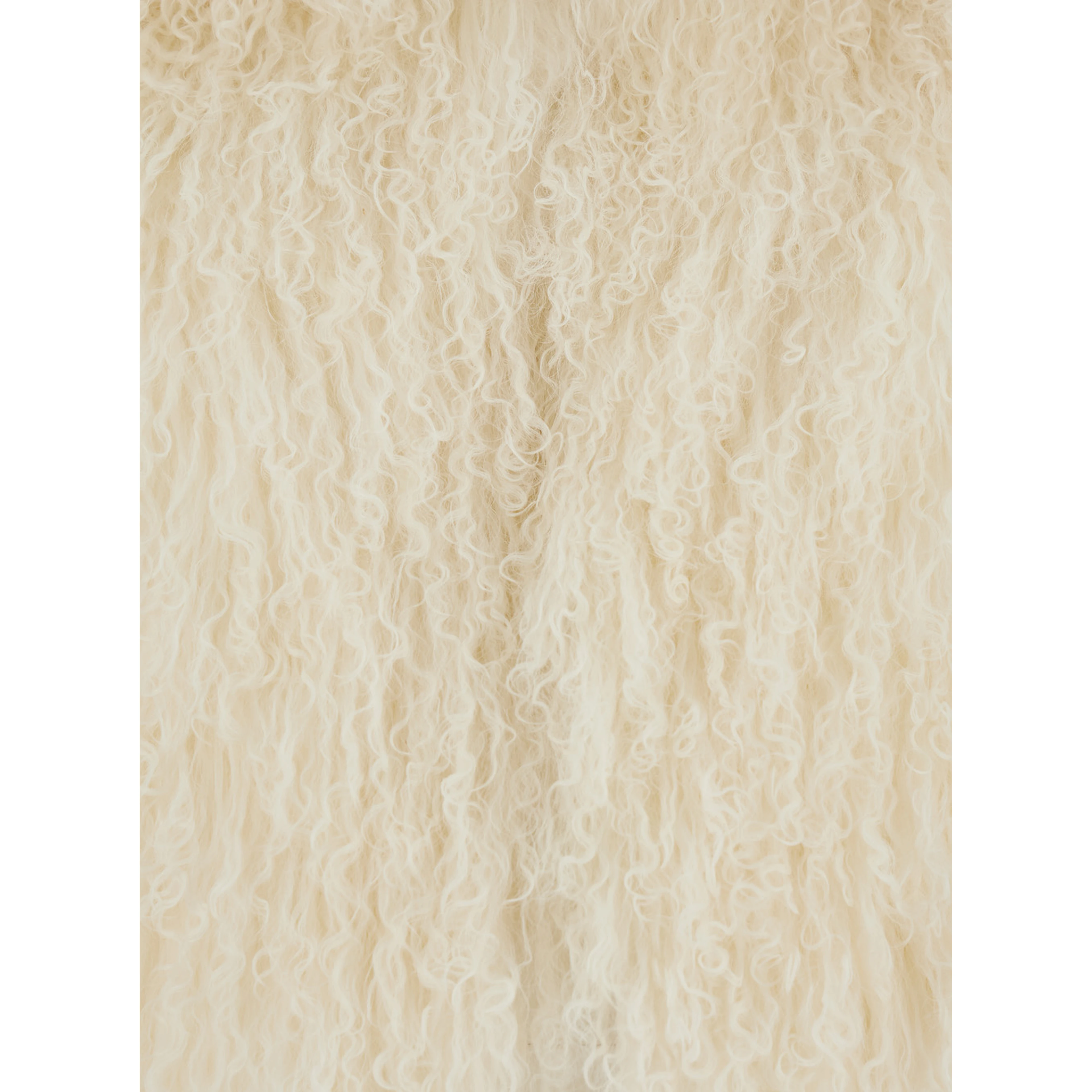 Beige Short Fur Jacket with Hidden Closure on the Front in Fur for Women