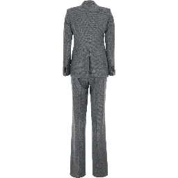 Gray Double-breasted suit with peak revers in wool blend for women