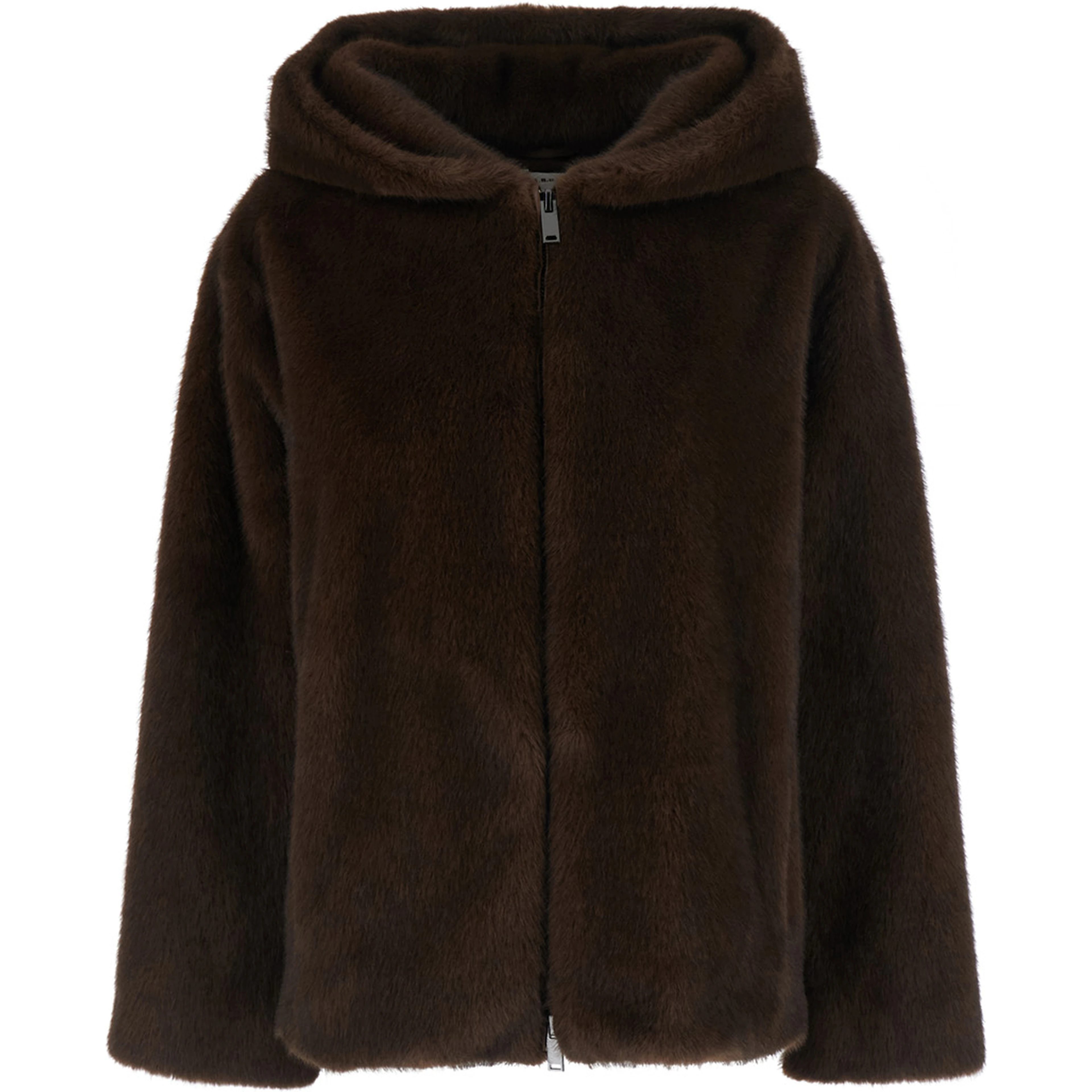 Jacket P.A.R.O.S.H. brown in Tech Fabric with front closure and pockets, women