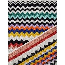 multicolor Bath mat with zigzag motif in cotton home