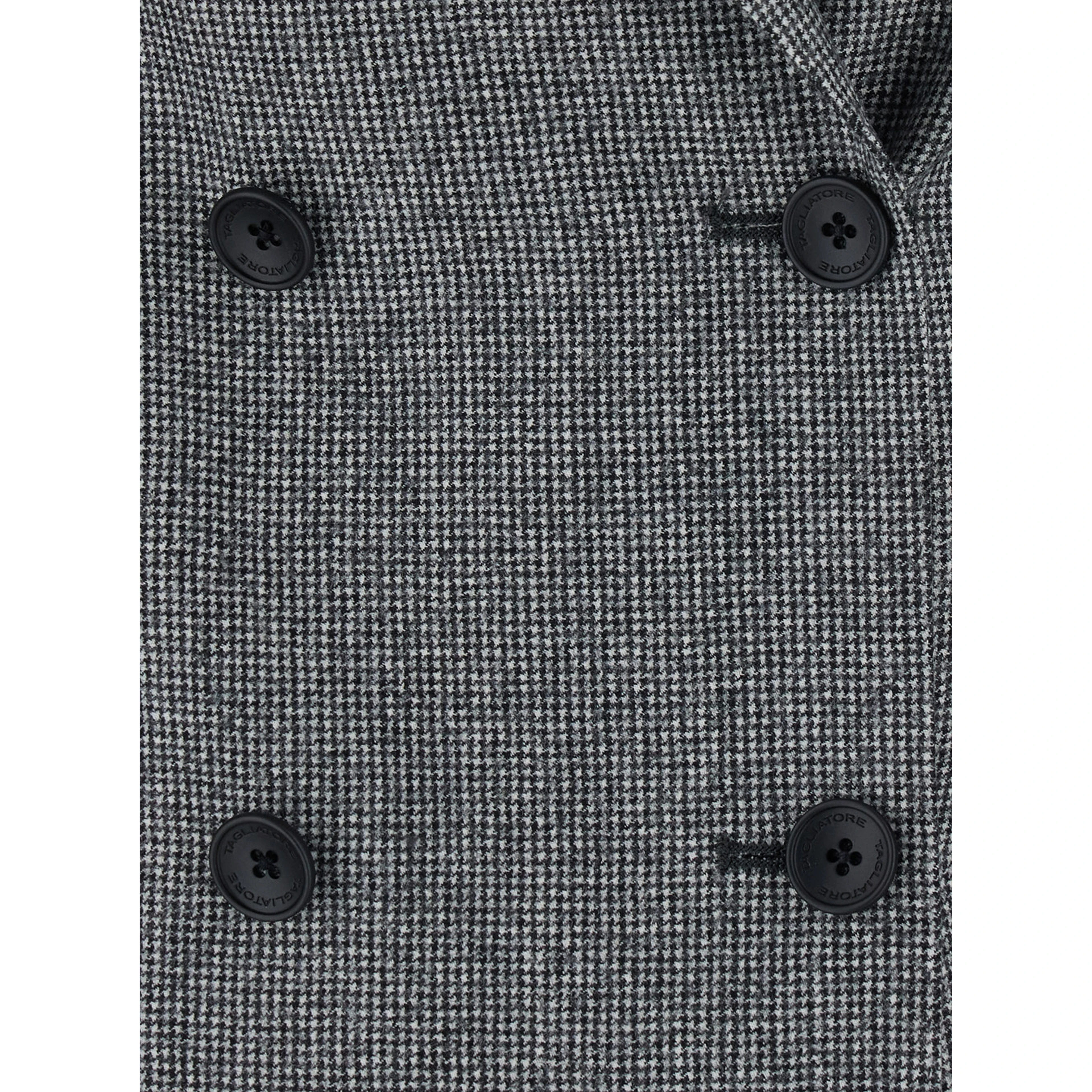 Gray Double-breasted suit with peak revers in wool blend for women