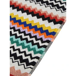 multicolor Bath mat with zigzag motif in cotton home