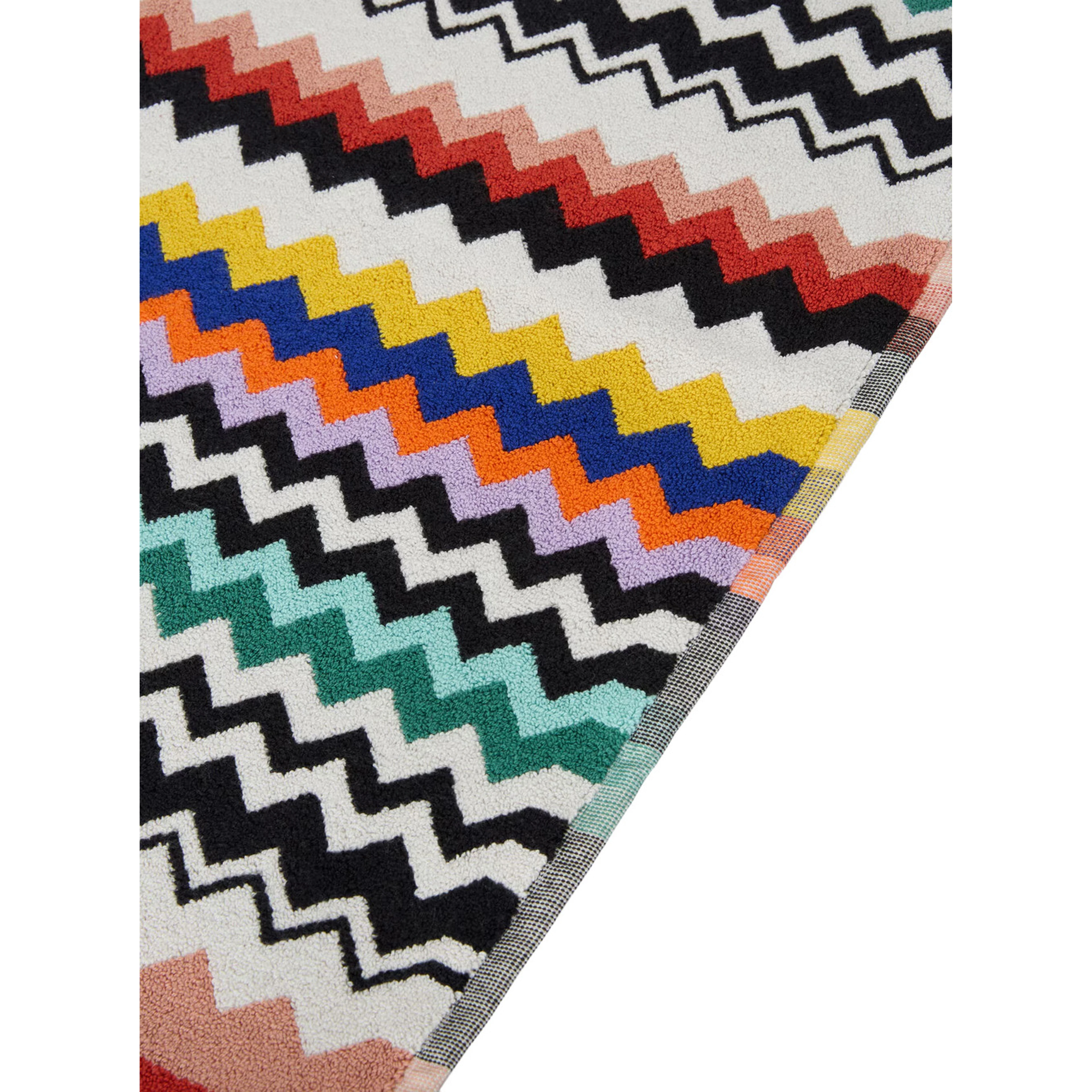 multicolor Bath mat with zigzag motif in cotton home