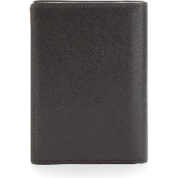 Brown wallet with Logo lettering on the front in leather for women