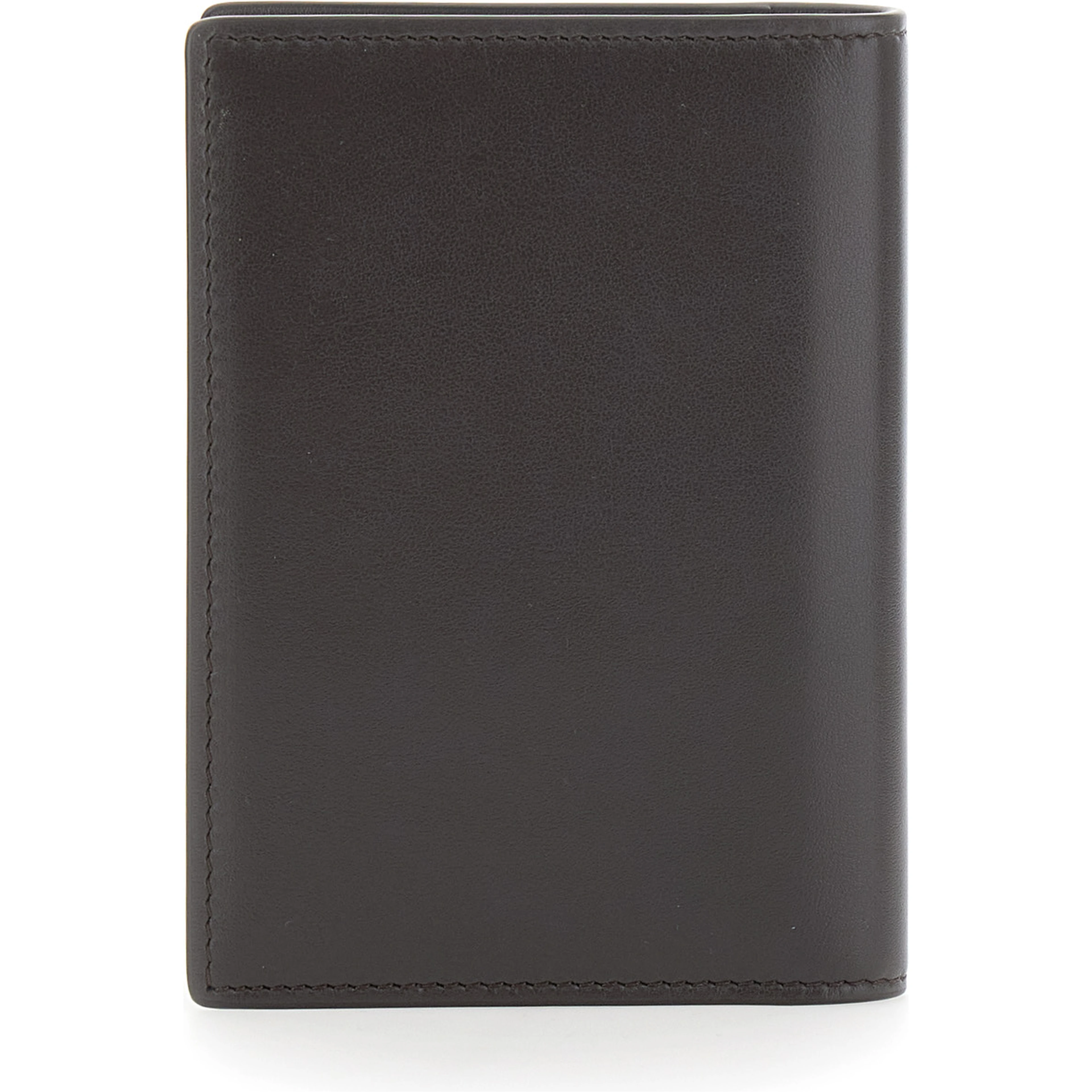 Brown wallet with Logo lettering on the front in leather for women