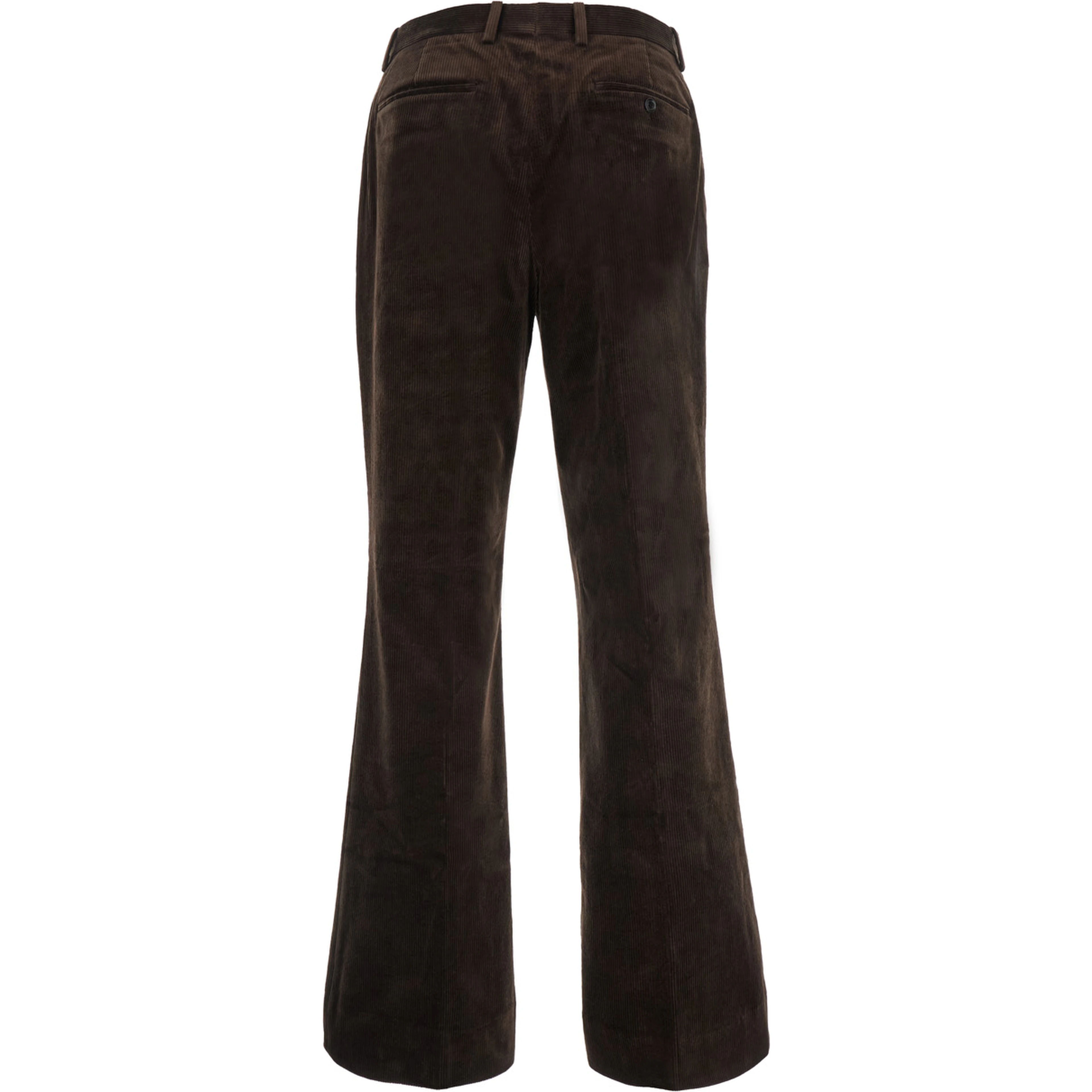 Brown Unisex Flared Corduroy Pants with Cotton