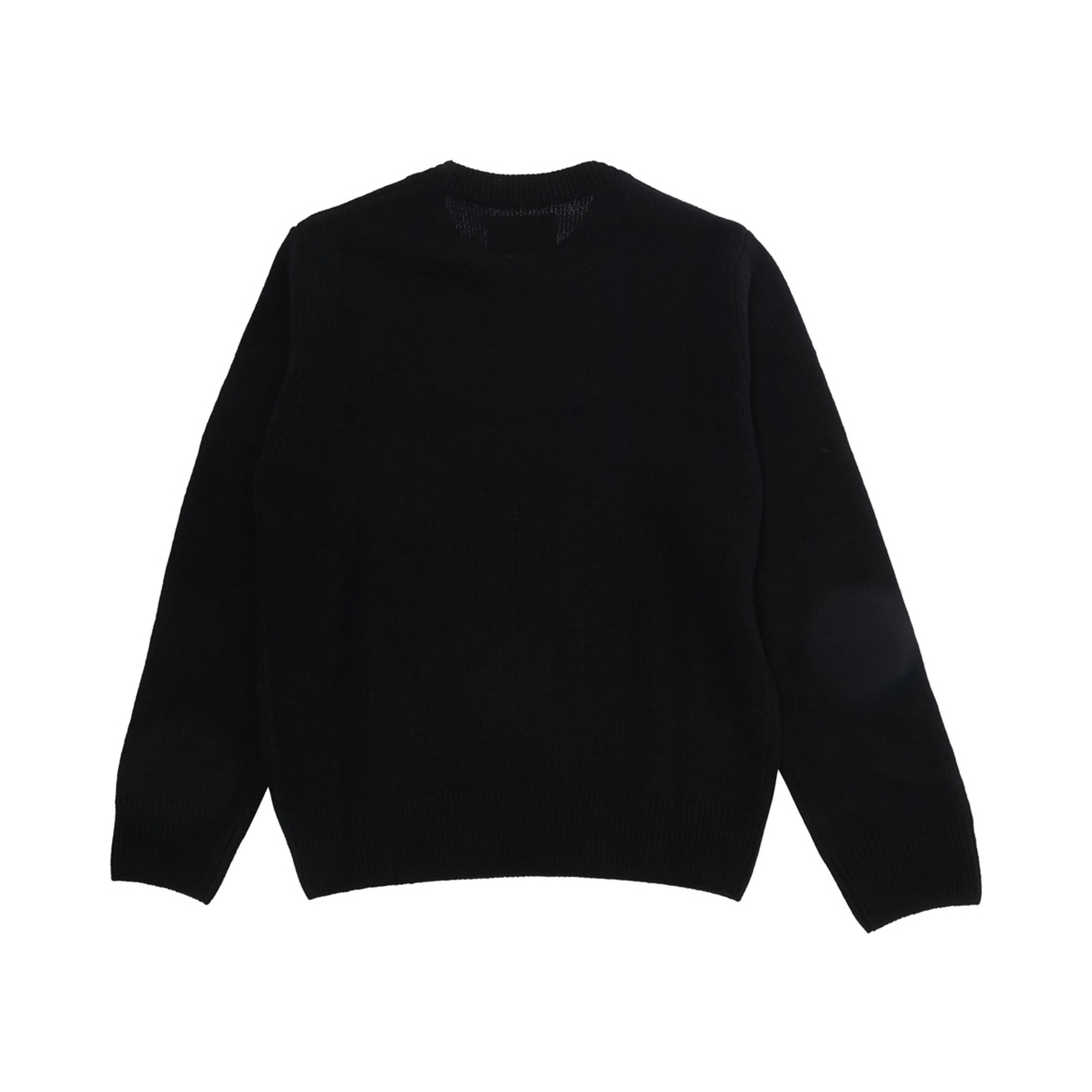 Black crew-neck Princess P sweater in cashmere, wool, viscose and polyamide for Girl