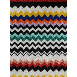 multicolor Bath mat with zigzag motif in cotton home
